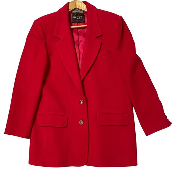 Signature Expressions Wool Cashmere Blend Blazer Jacket Red Size 12 - Picture 1 of 9